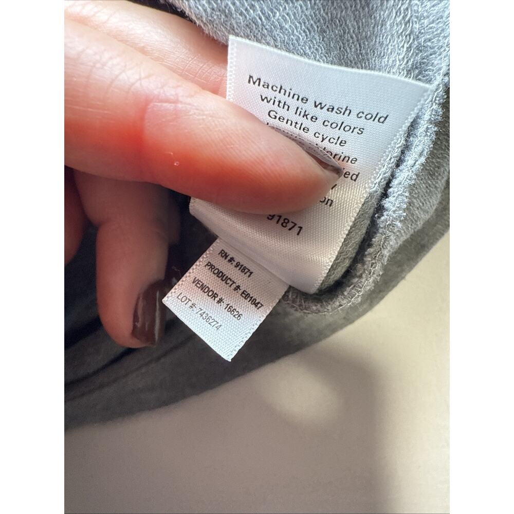 Sahalie Heather Gray Pleated Stretch Button Jacket Coat Pockets Womens Size XL - Picture 11 of 13